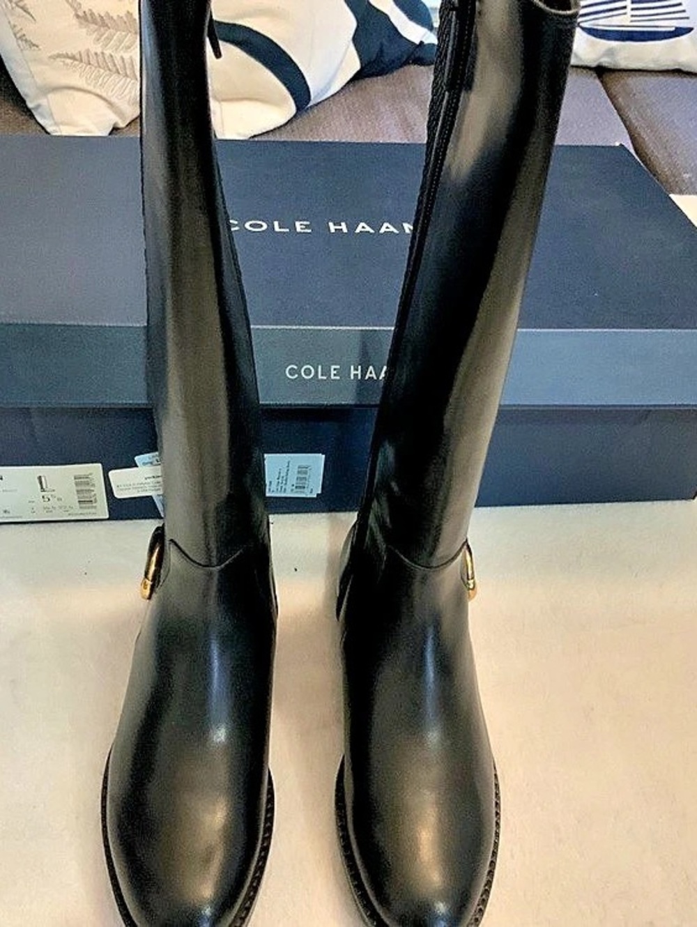 Cole Haan black womens boots size 5.5 retail $300 new in box sku 3375